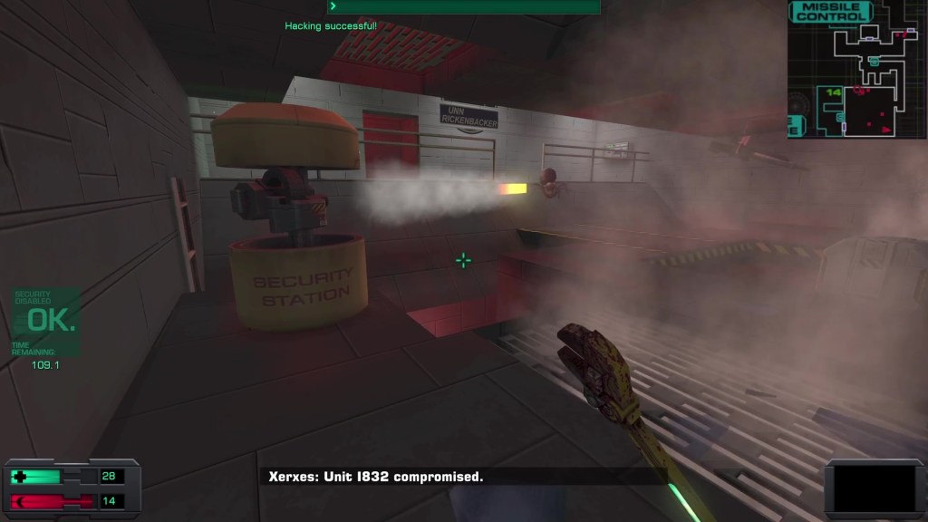 System Shock 2: 25th Anniversary Remaster Hacking Turrets