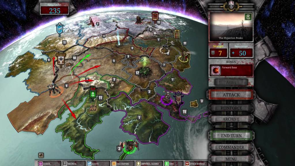 Warhammer 40,000: Dawn of War - Definitive Edition Dark Crusade Conquest Map