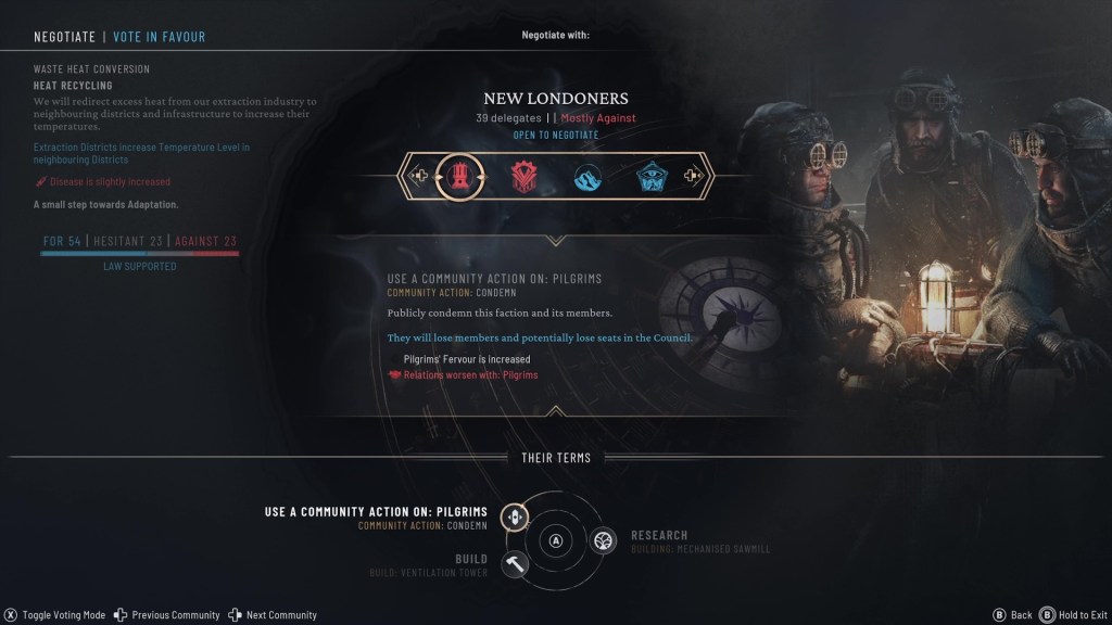 Frostpunk 2 Console Council Votes