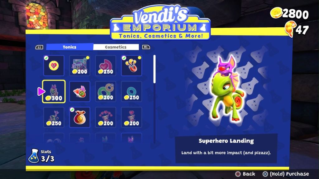 Yooka-Replaylee Tonic Upgrades