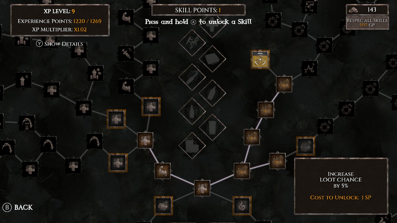 Dungeons of Dusk Skill Tree